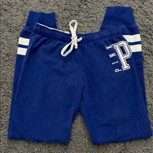 Blue and white PINK joggers